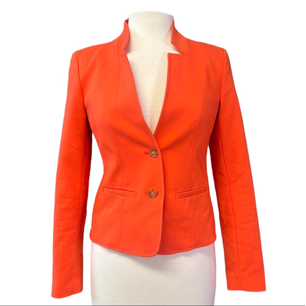 LOFT Bright Orange Notch Collar Blazer